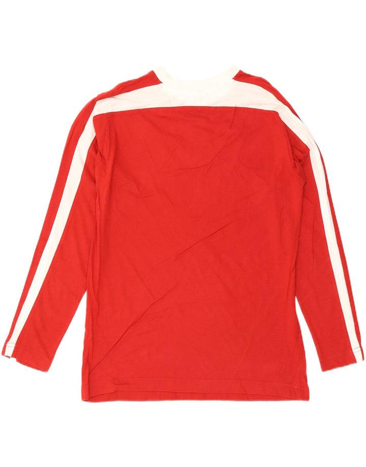 PUMA Top gráfico de manga larga con bloques de color rojo medio para hombre