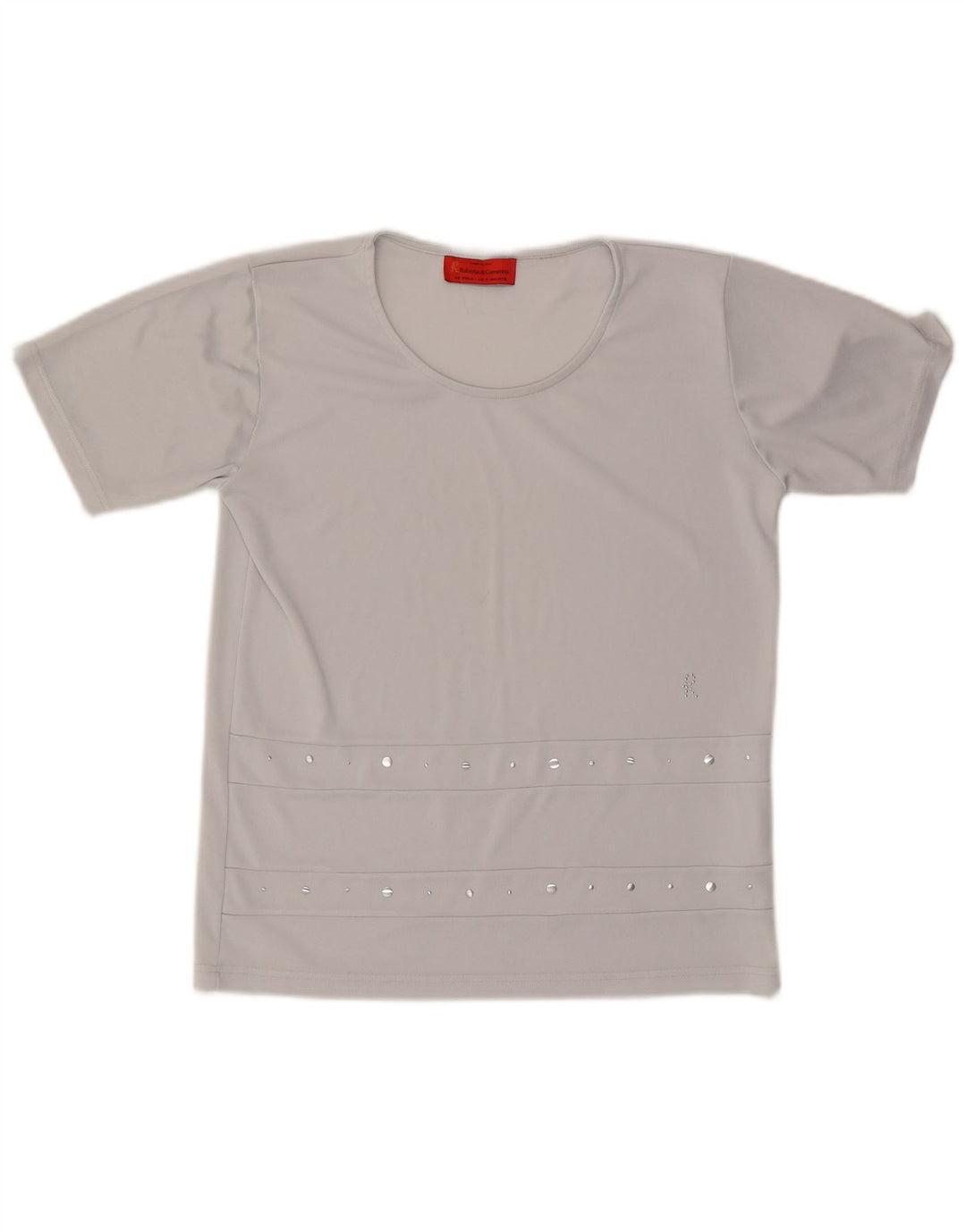 ROBERTA DI CAMERINO Camiseta Mujer Top UK 44 Poliéster Gris Medio