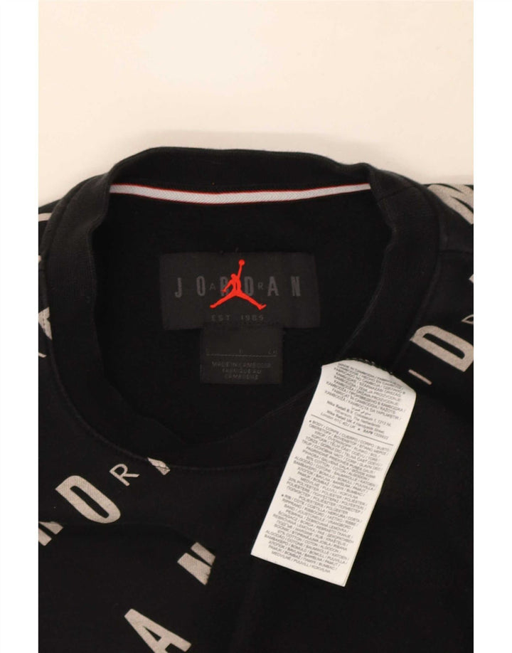 Jordan Mens Graphic Sudadera Jumper Pequeño Algodón Negro