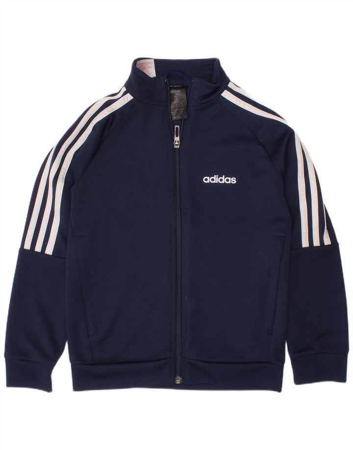 ADIDAS Chicos Climalite Chándal Top Chaqueta 7-8 Años Azul Marino Poliéster