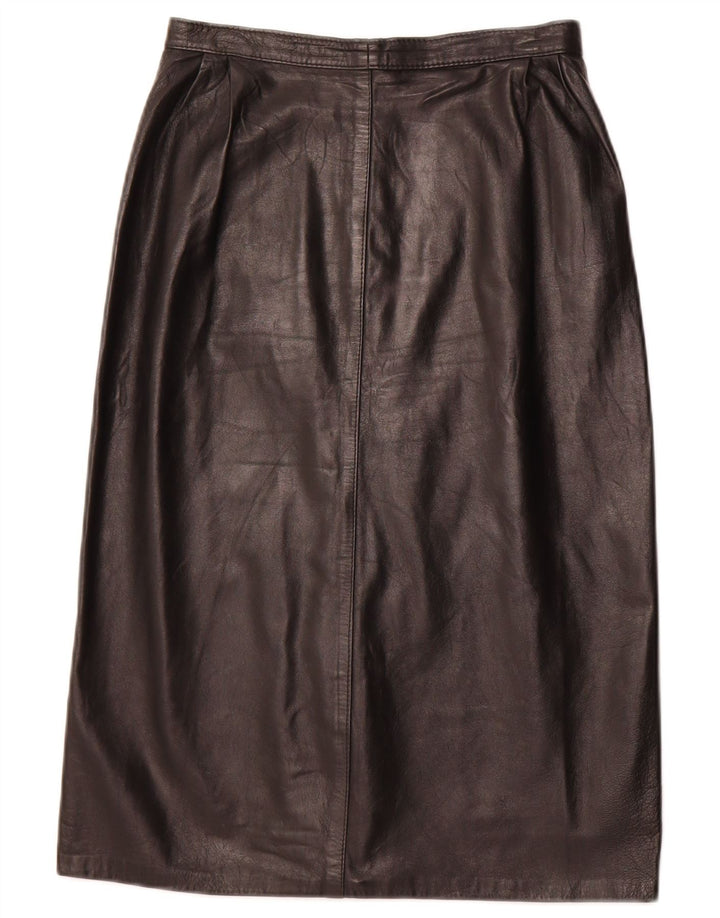VINTAGE Falda de cuero para mujer W26 Pequeño Negro