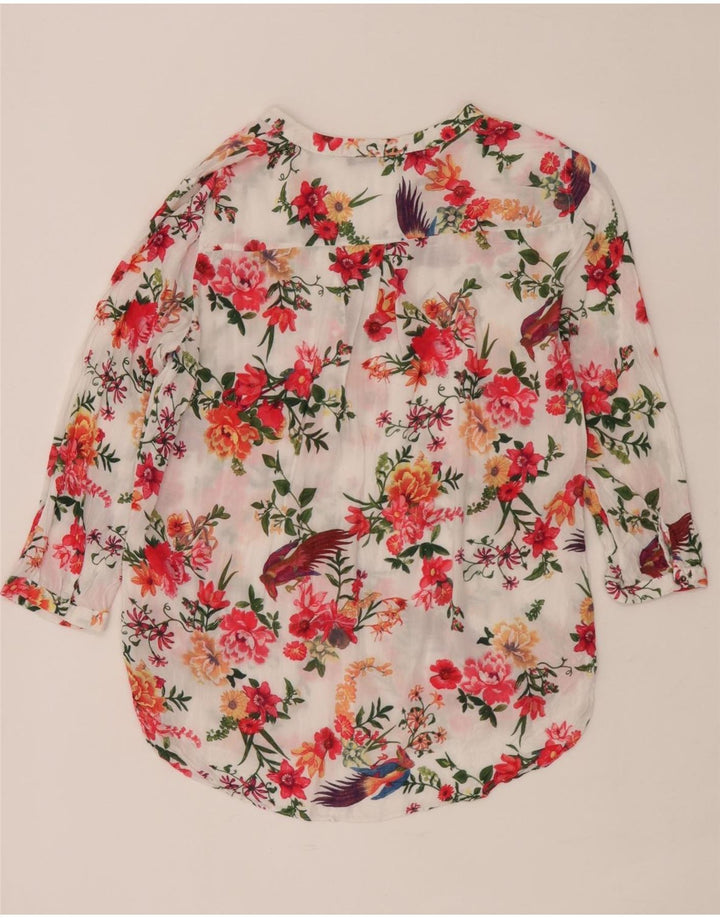 Zara Blusa de manga 3/4 para mujer UK 40 Medio Multicolor Floral