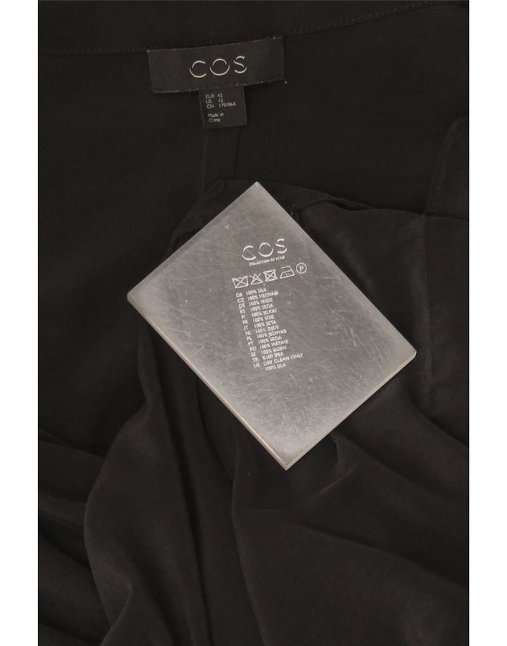 Cos Vestido recto de manga larga para mujer EU 42 Grande Seda negra