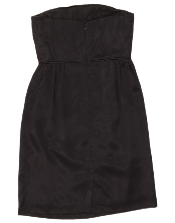 J. CREW Mini vestido sin tirantes para mujer US 2 XS Seda negra