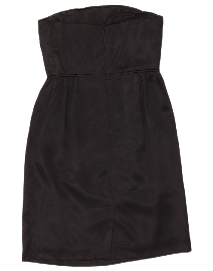 J. CREW Mini vestido sin tirantes para mujer US 2 XS Seda negra