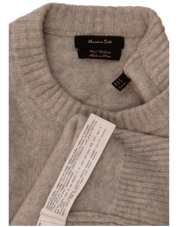 Massimo Dutti Jersey De Cuello Redondo Para Mujer UK 44 Gris Medio Moteado