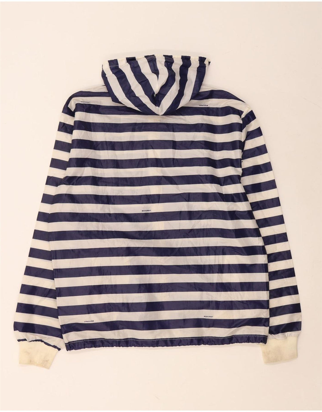 INVICTA Chaqueta impermeable con capucha para hombre UK 40 Large Poliéster a rayas azul marino