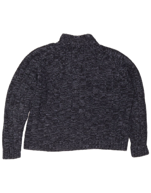 MARKS & SPENCER Suéter tipo jersey con cuello y cremallera para mujer UK 46 Grande Azul marino