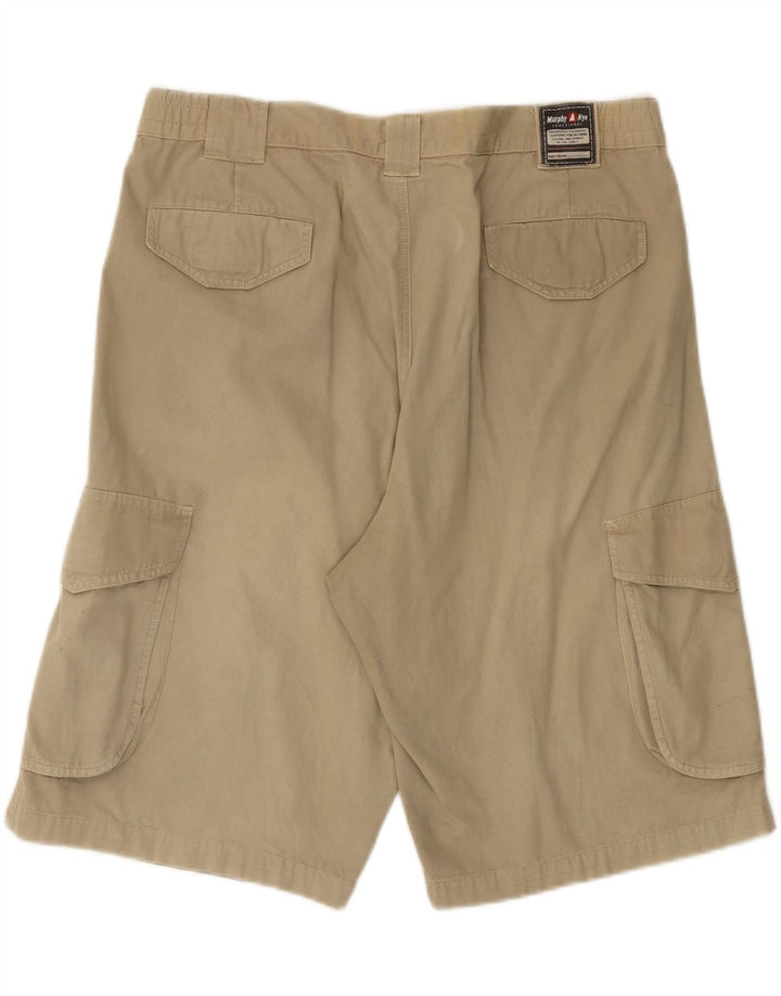 MURPHY & NYE Pantalones cortos cargo para hombre W38 XL Algodón beige