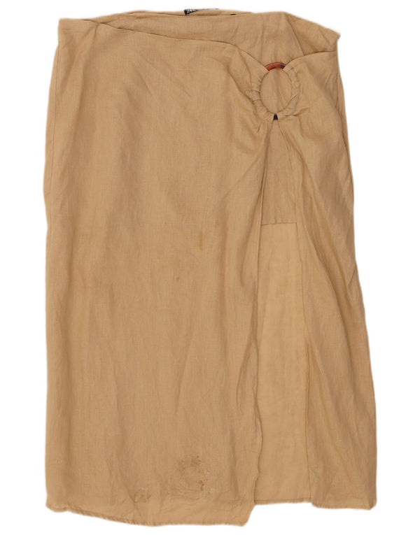 Zara Mujer Falda Pareo 2XL W34 Beige