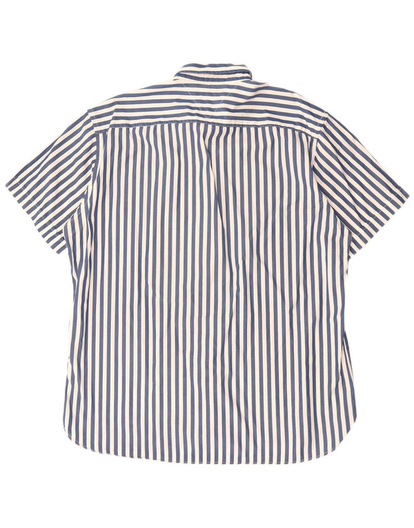 Camisa Tommy Hilfiger Hombre Manga Corta XL Algodón Rayas Azul