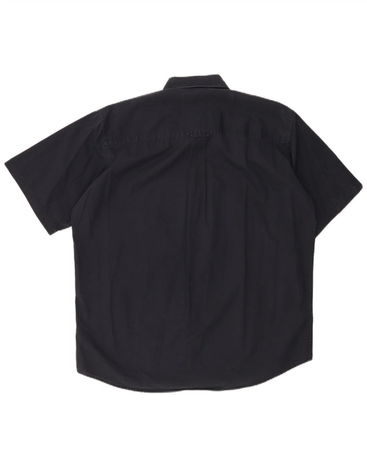 MARLBORO CLASSICS Camisa de manga corta para hombre grande azul marino algodón