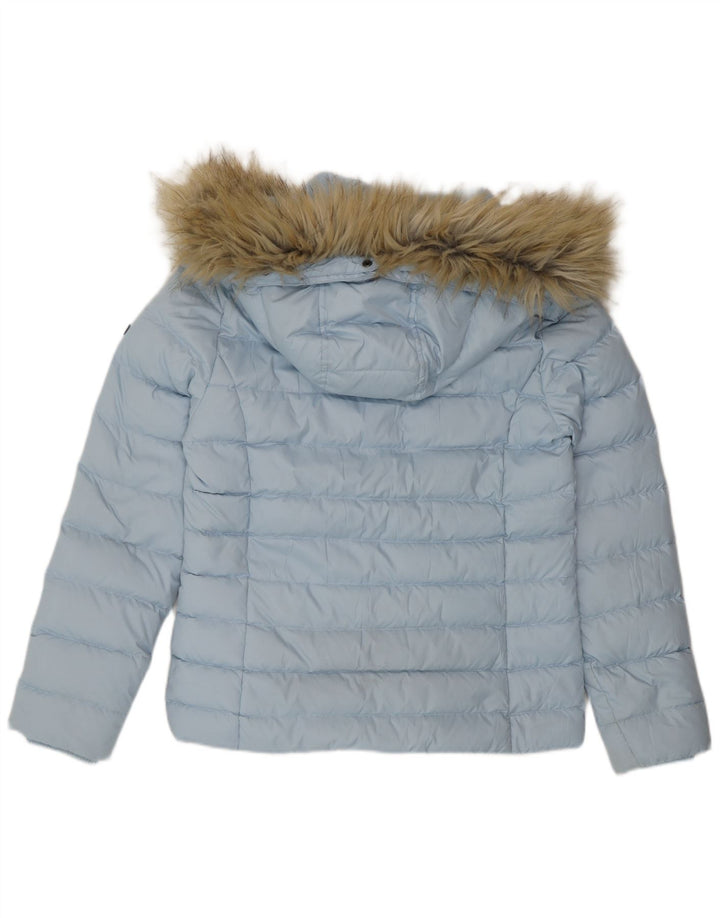 Tommy Hilfiger Chaqueta acolchada con capucha para mujer UK 44 Poliéster azul medio