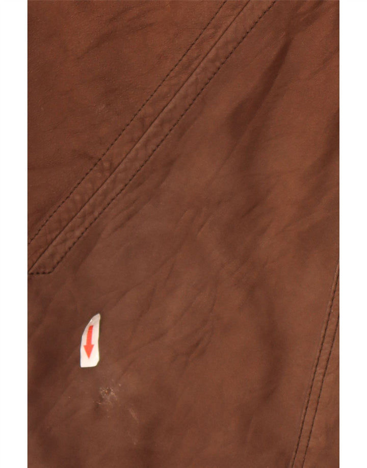 Henry Cottons Chaqueta de cuero resistente para hombre IT 50 Cuero marrón grande