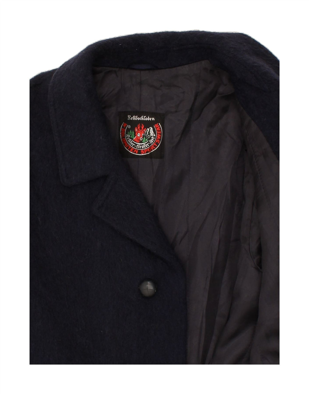 DOLOMITEN Abrigo para hombre UK 38 Medio Azul Marino Mohair