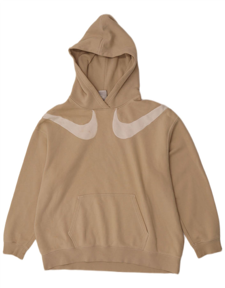 Nike Jersey con capucha gráfica para hombre, talla grande, algodón beige
