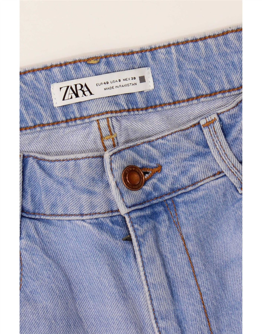 Zara Vaqueros Cónicos Para Mujer EU 40 Medium W30 L28 Azul