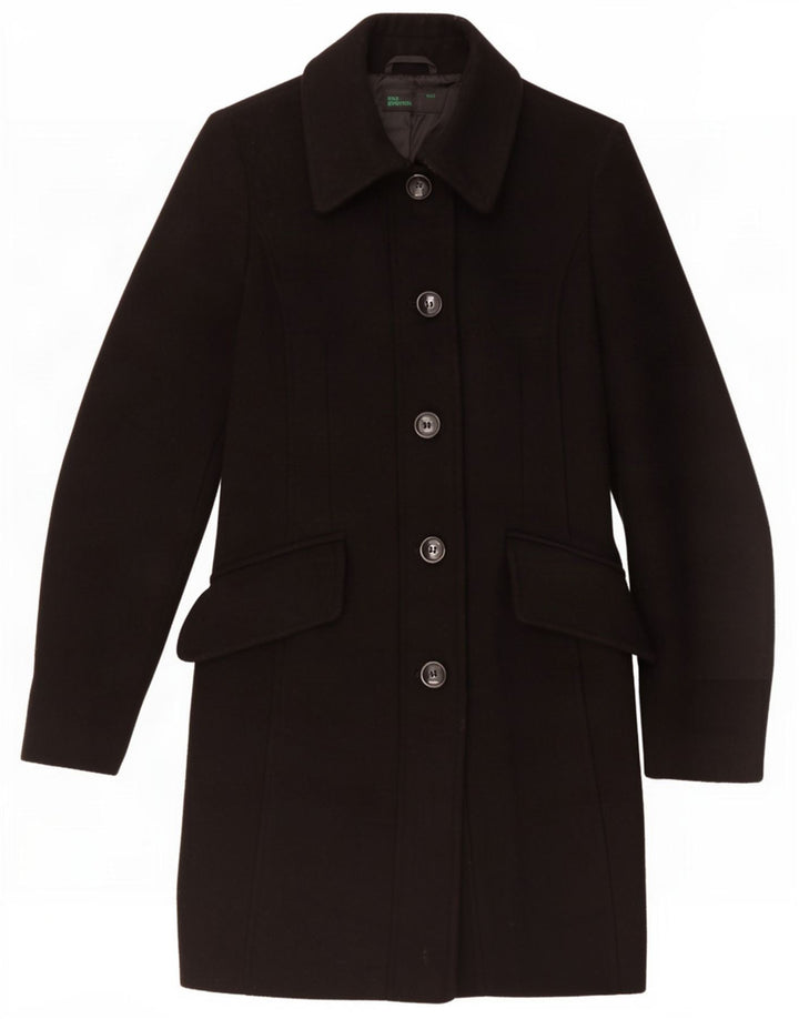 Abrigo Benetton Mujer UK 6 XS Lana Negra