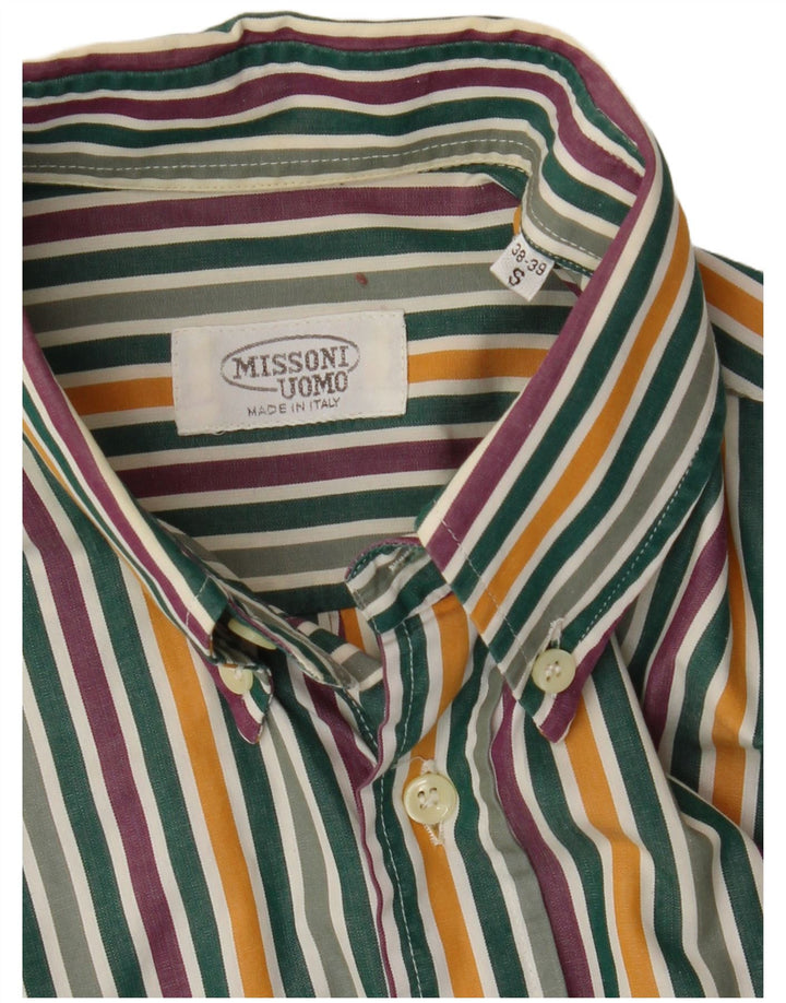 MISSONI Camisa Manga Corta Hombre Talla 38/39 Small Multicolor Rayas