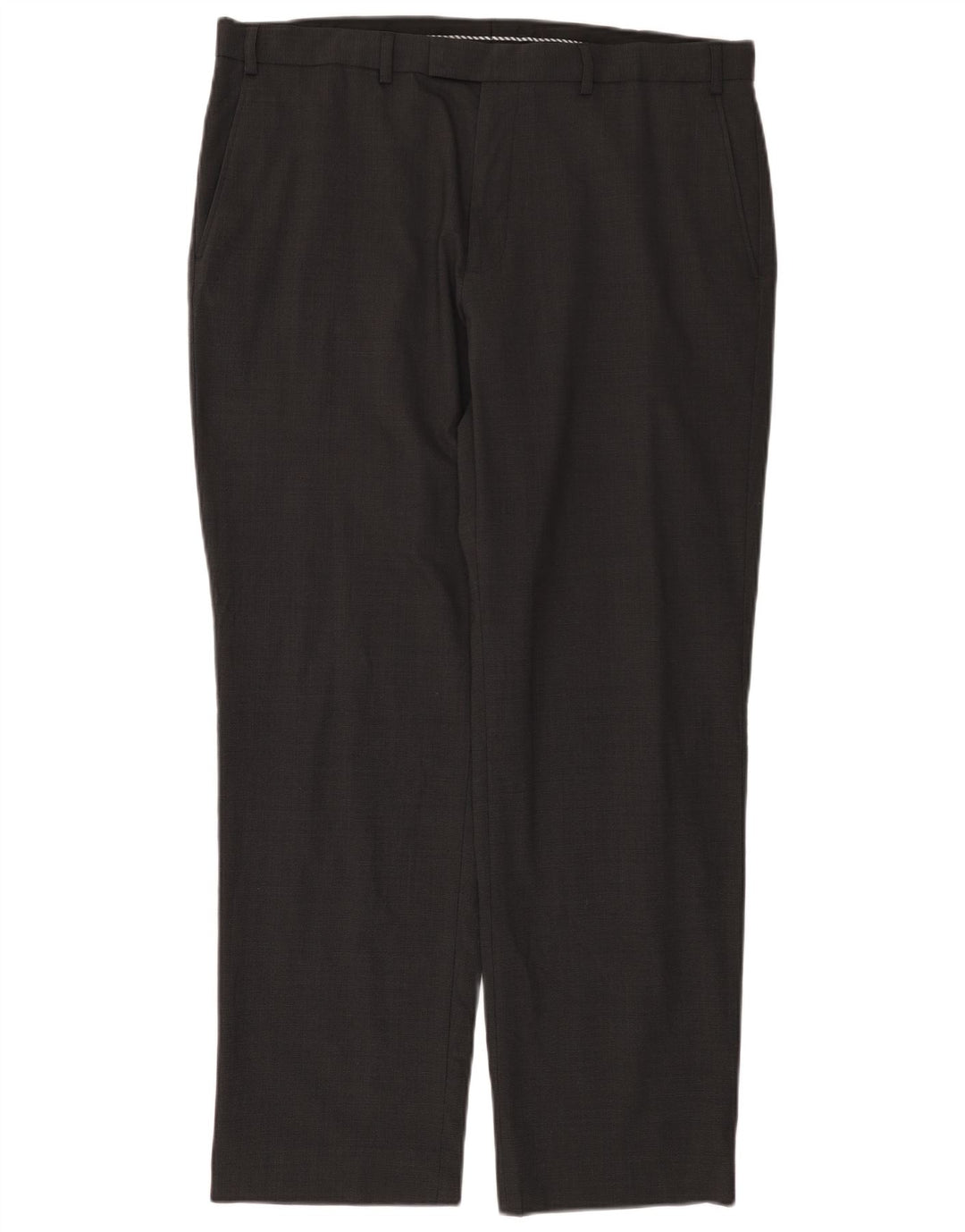 Marks & Spencer Pantalón de traje recto para hombre W38 L31 Lana gris
