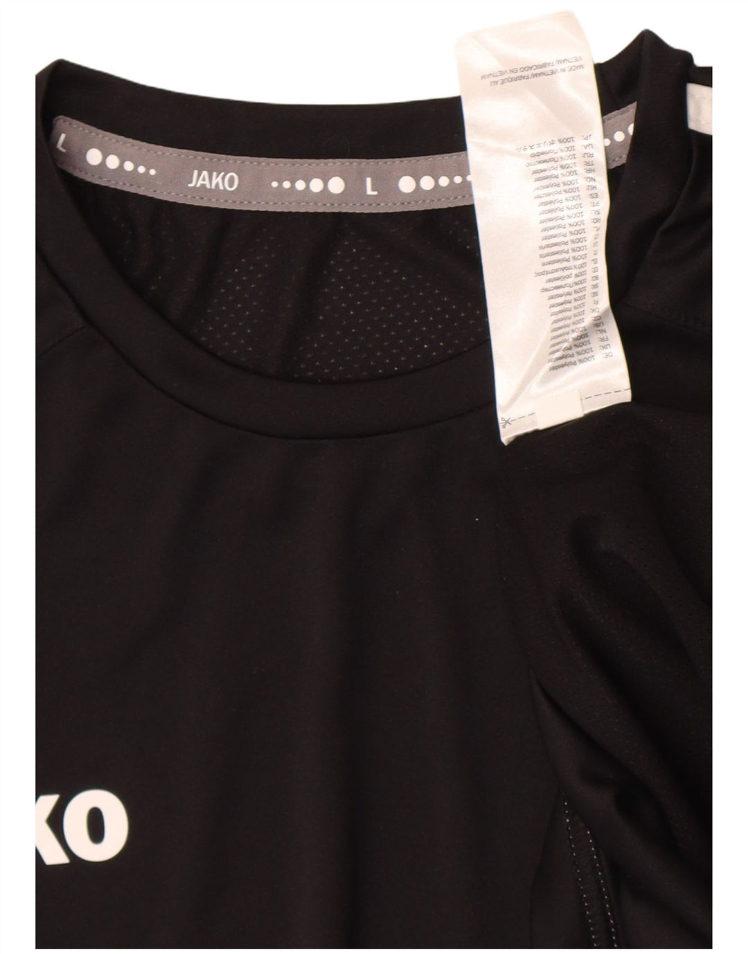 JAKO Hombre Camiseta Top Large Negro Colorblock Poliéster