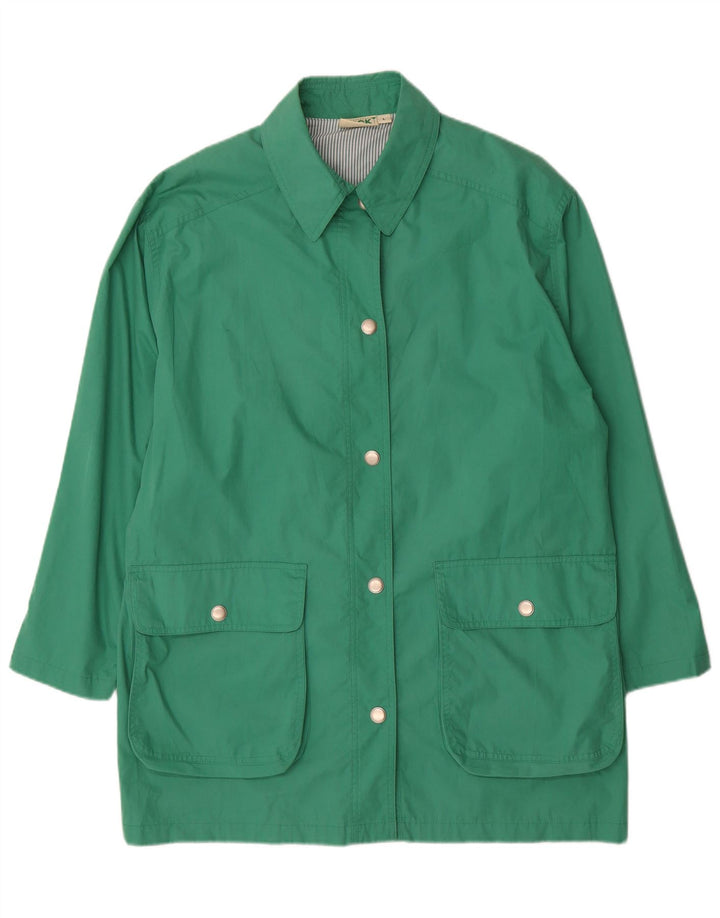 VINTAGE Abrigo de gran tamaño para mujer Reino Unido 16 Poliéster verde grande