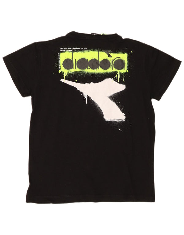 Diadora Camiseta gráfica para niño Top 13-14 años Negro Algodón