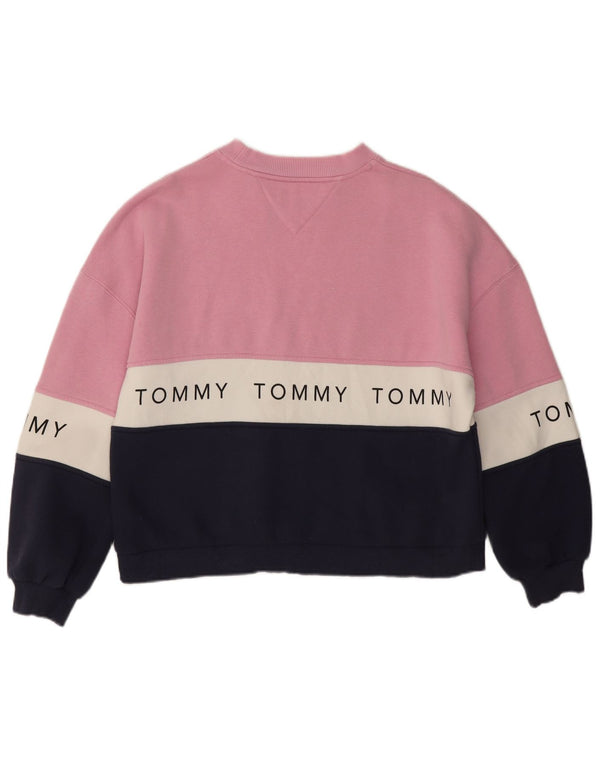 Tommy Hilfiger Sudadera gráfica para mujer Jumper UK 10 Small Pink