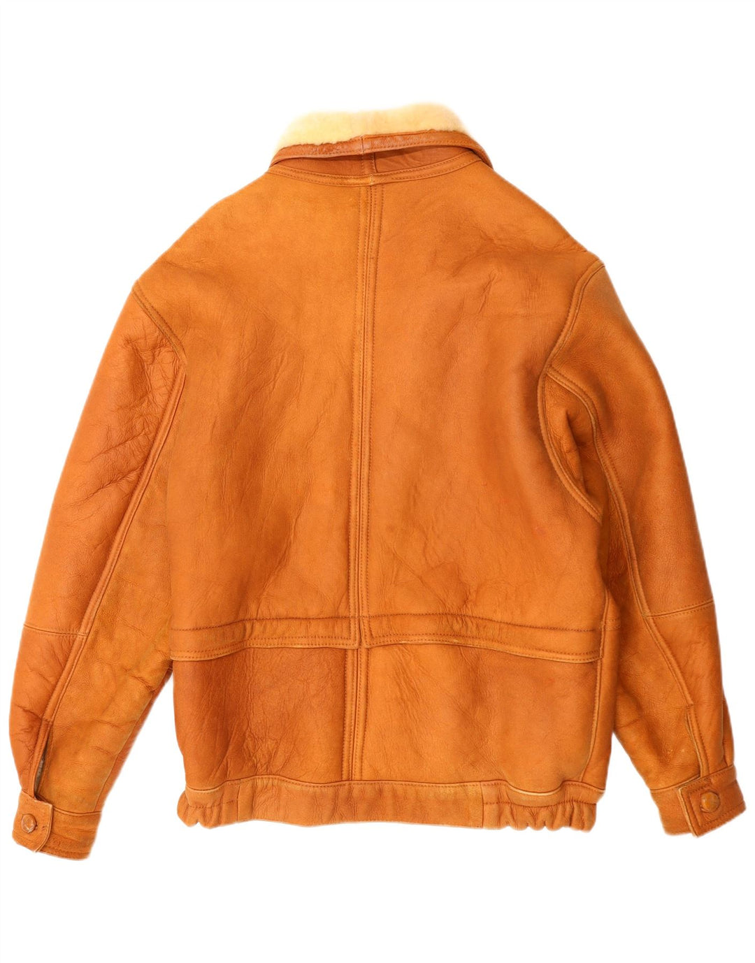 VINTAGE Chaqueta de piel de oveja para hombre IT 50 Marrón grande