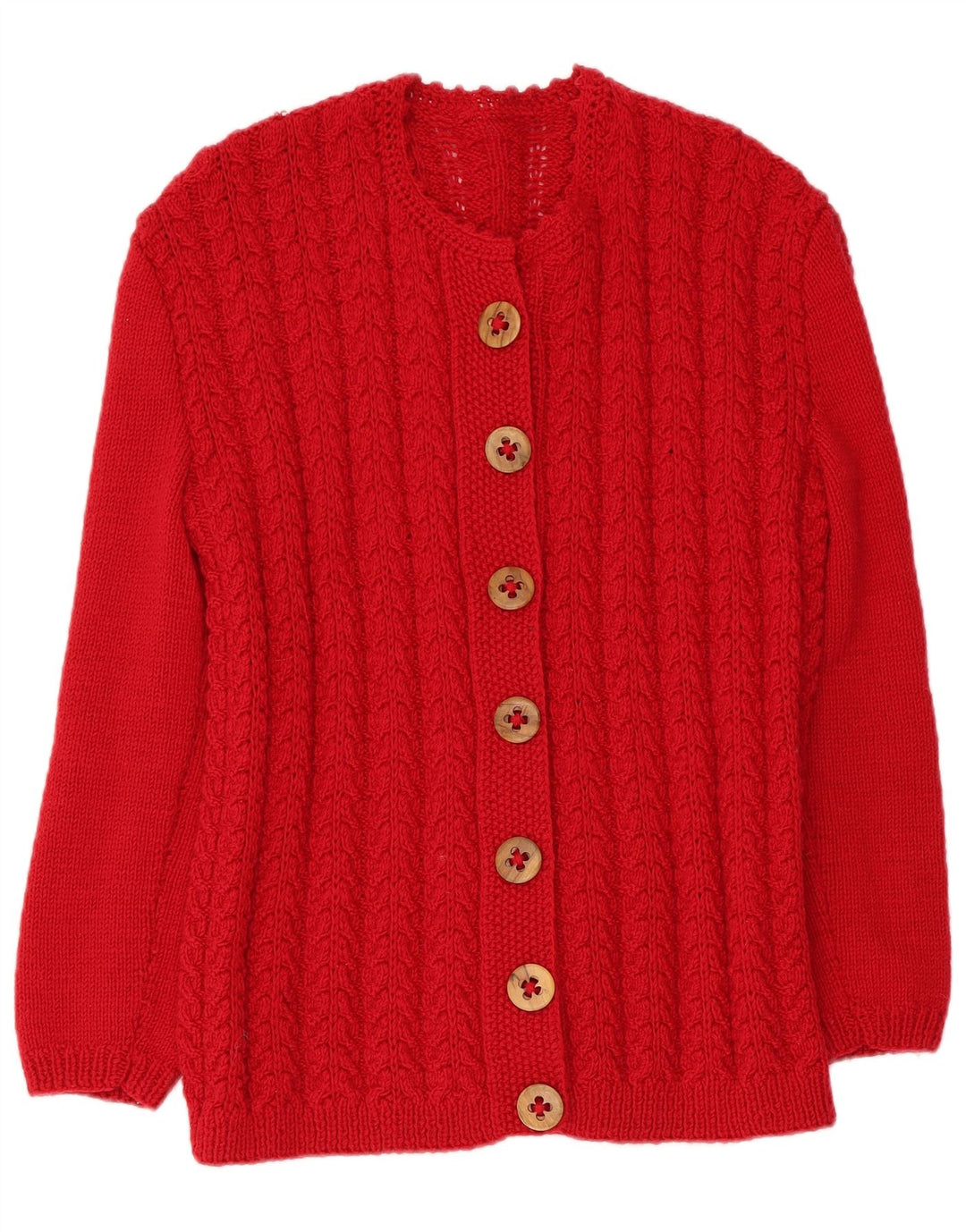Vintage mujer Cardigan suéter Reino Unido 14 rojo medio