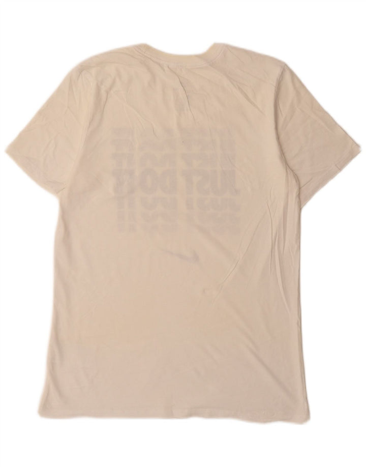 Nike Camiseta con gráfico de corte atlético para hombre Top mediano de algodón blanco roto