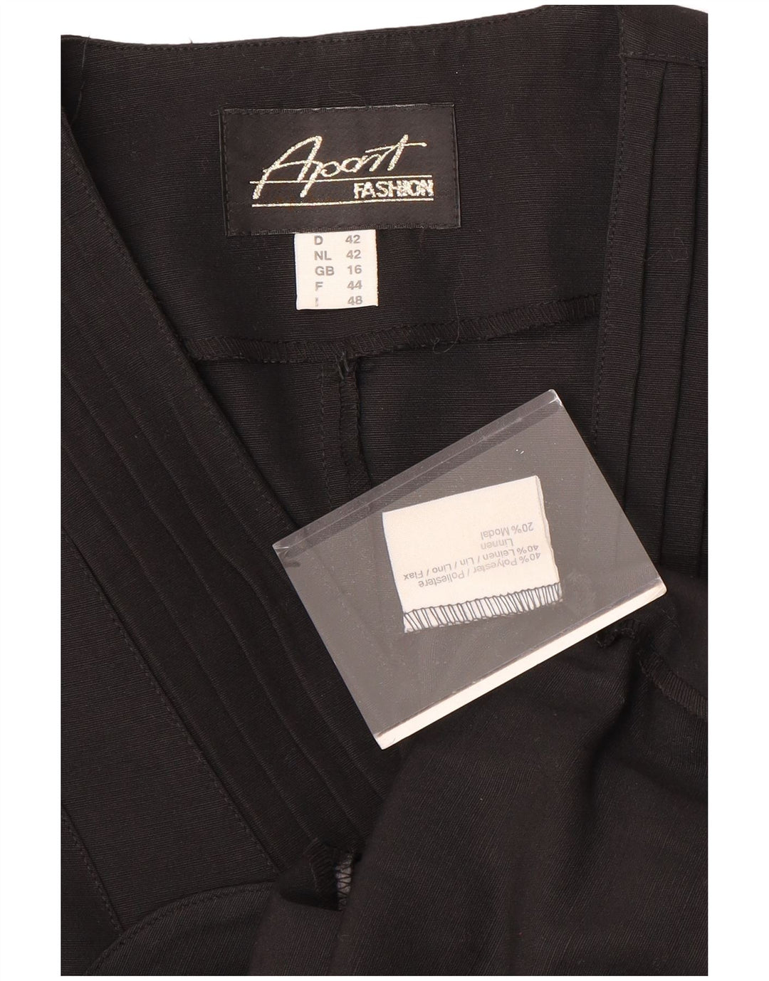 APART Chaqueta tipo blazer sin mangas con 4 botones para mujer UK 46 Grande Poliéster negro