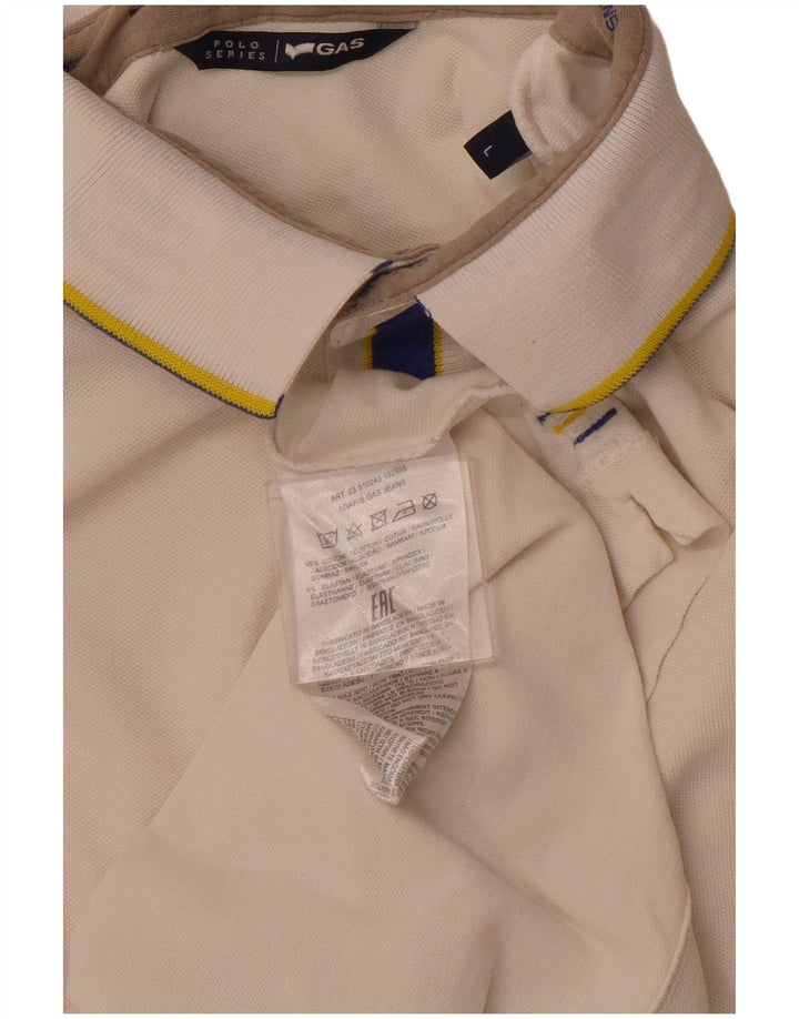 GAS Polo Hombre Grande Blanco Algodón