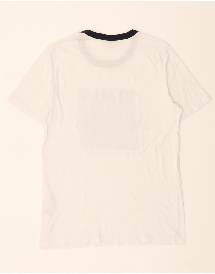 JACK & JONES Mens Core Graphic T-Shirt Top Small White Cotton Vintage Jack & Jones and Second-Hand Jack & Jones from Messina Hembry 