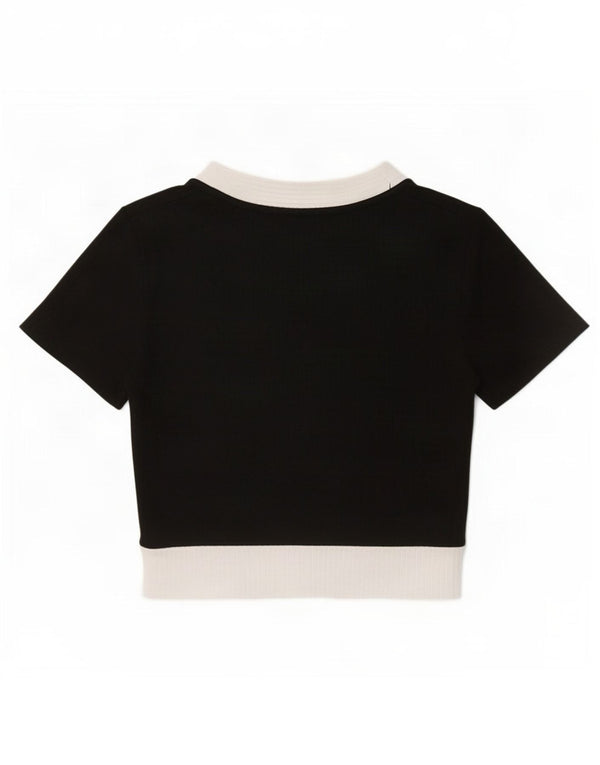 Zara Mujer Trafaluc Crop Top UK 10 Small Negro Colorblock