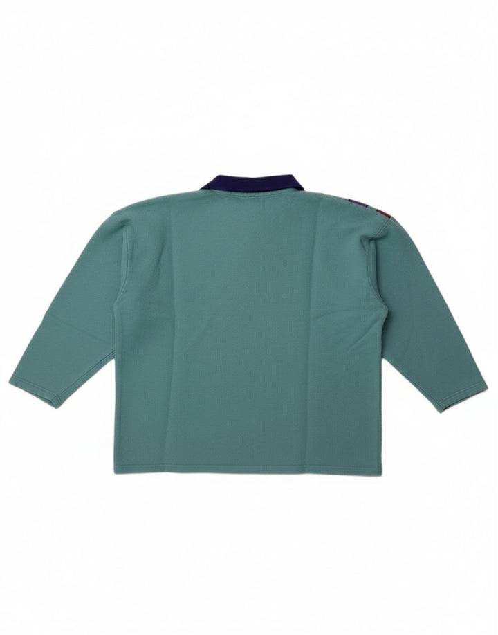 Vintage mujer oversize 3/4 manga sudadera jumper Reino Unido 14 azul medio