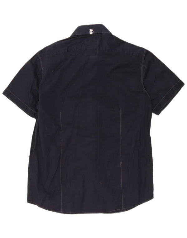 G-Star - Camisa de manga corta para hombre, talla grande, algodón azul marino