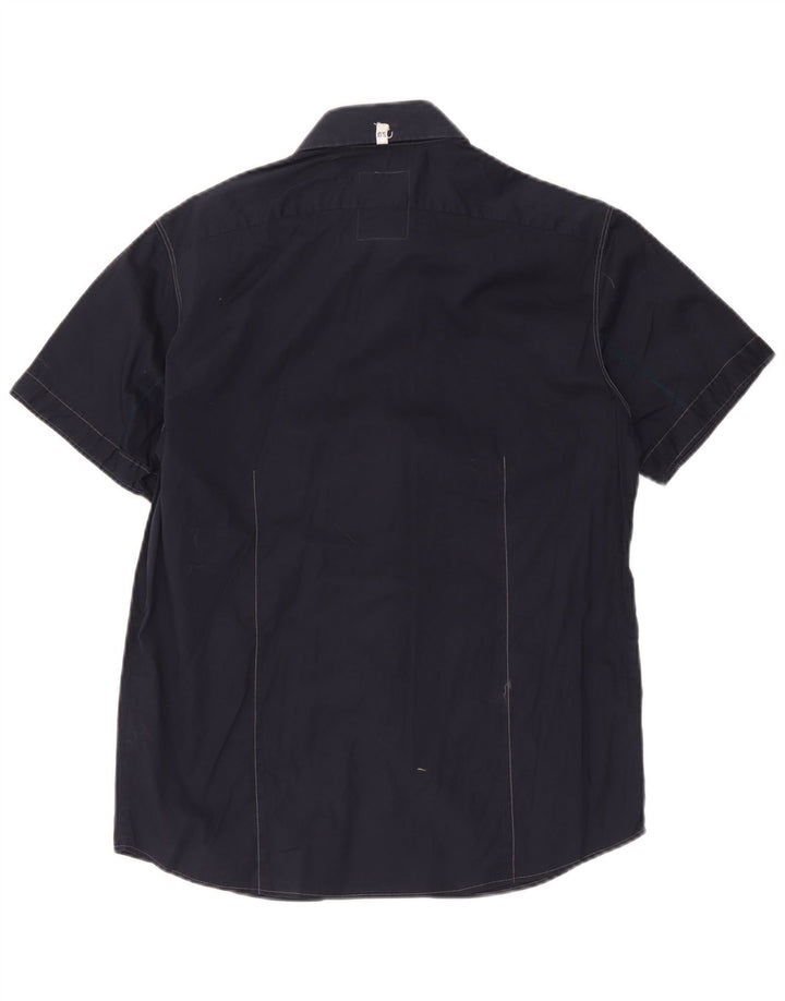 G-Star - Camisa de manga corta para hombre, talla grande, algodón azul marino