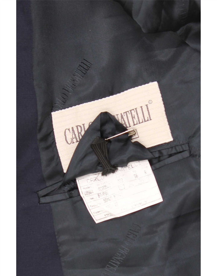 Carlo Pignatelli Chaqueta tipo blazer de 2 botones para hombre IT 58 4XL Lana azul marino