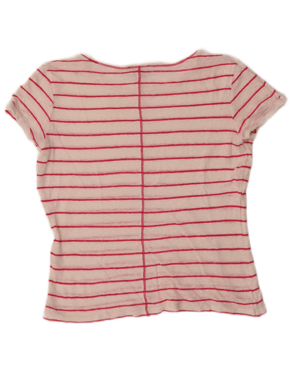 Massimo Dutti Camiseta Mujer Top UK 6 XS Blanco Rayas