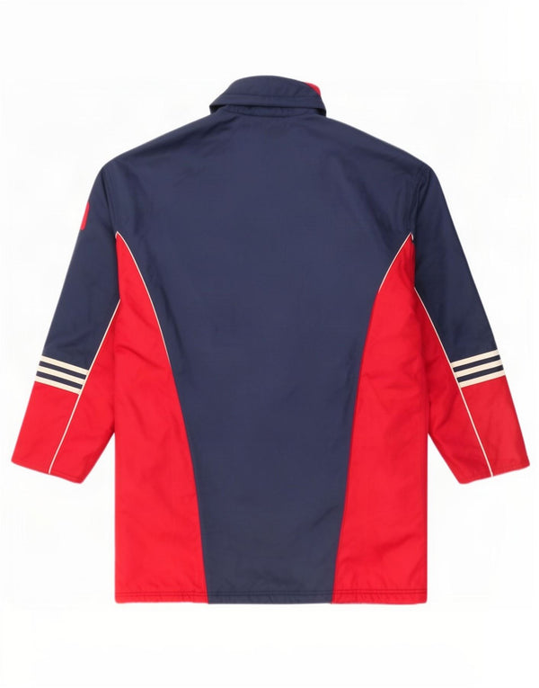 Adidas Abrigo acolchado con capucha para hombre UK 38/40 Medium Azul marino Colorblock