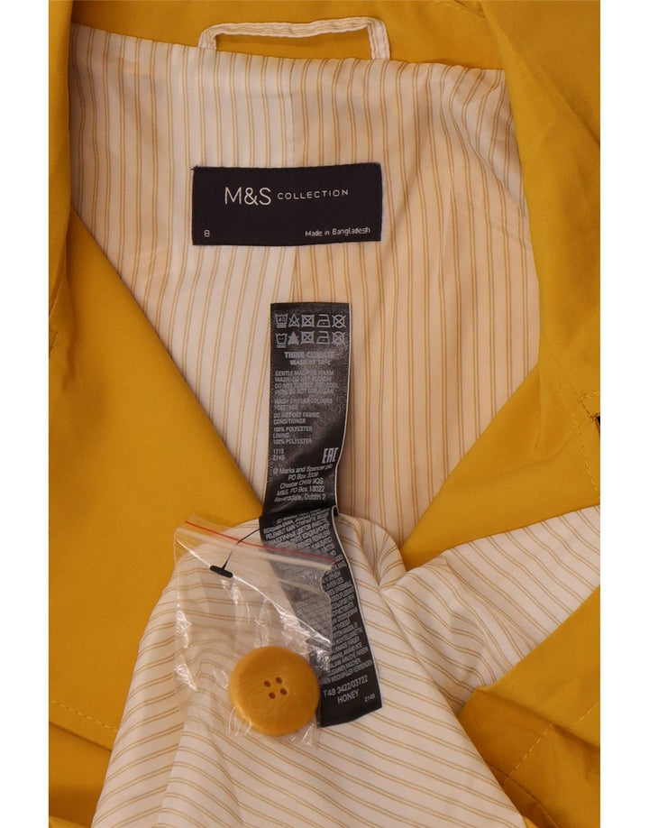 Marks & Spencer Gabardina para mujer UK 8 Small Poliéster amarillo