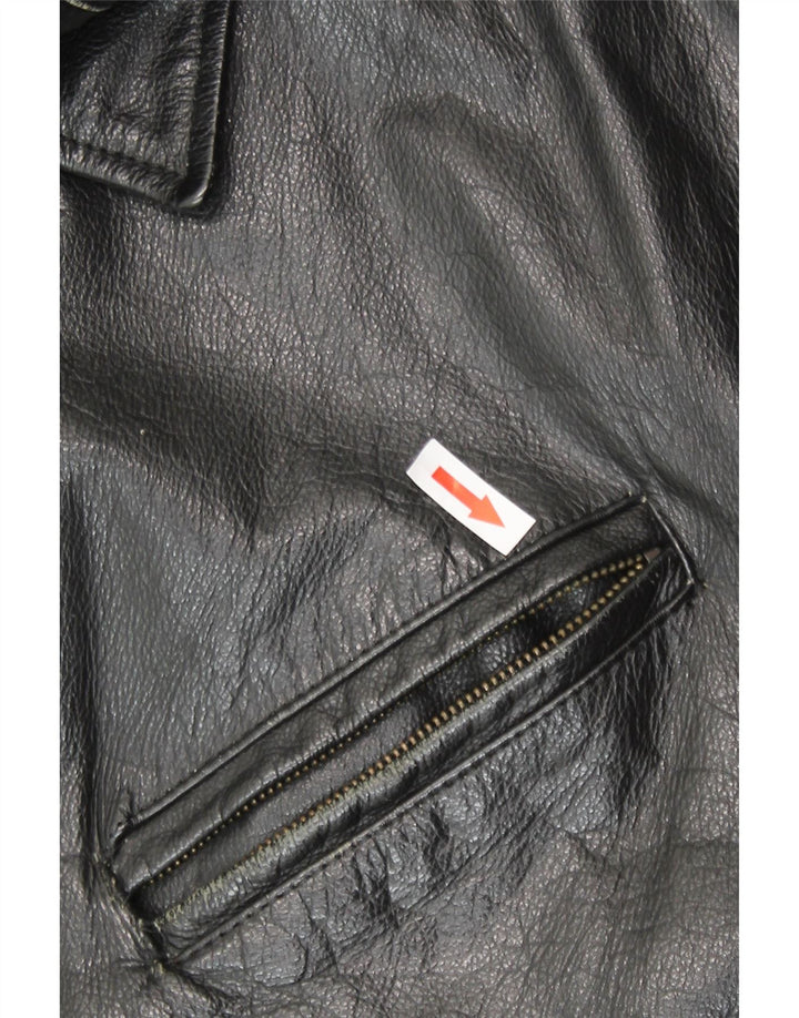 Vintage hombres bombardero chaqueta de cuero IT 54 2XL cuero negro