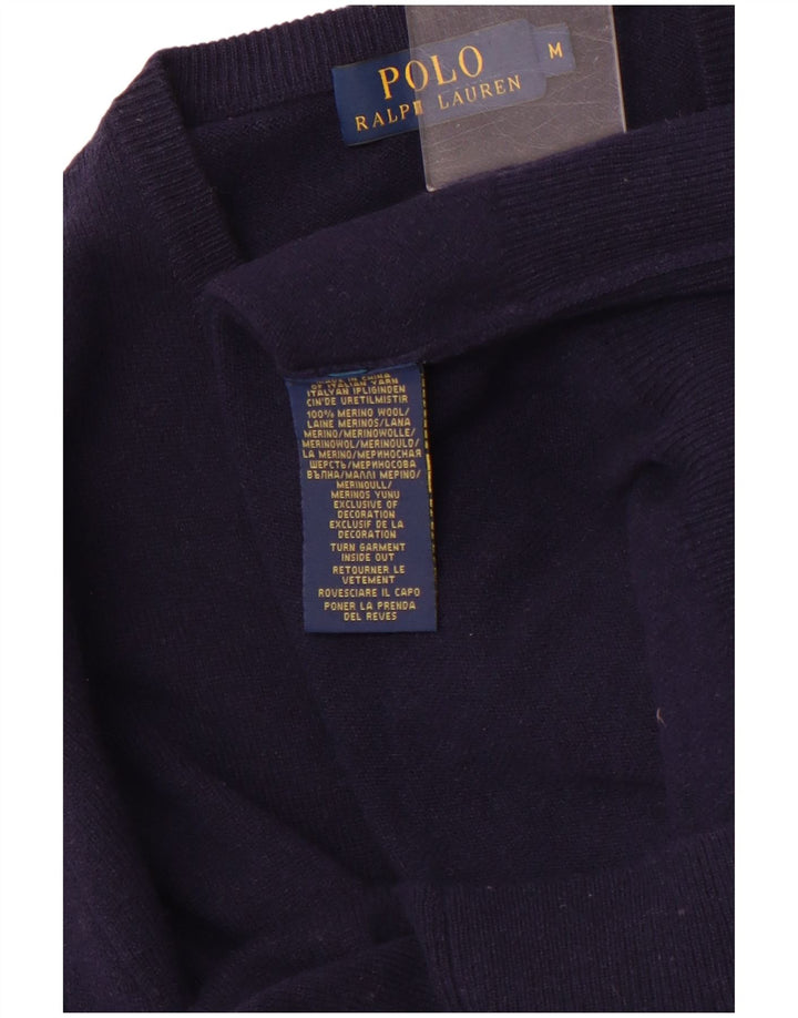 POLO RALPH LAUREN Suéter con cuello en V para hombre Lana merino azul marino medio