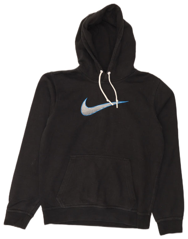 Nike Mens Graphic Hoodie Jumper Small Black Cotton