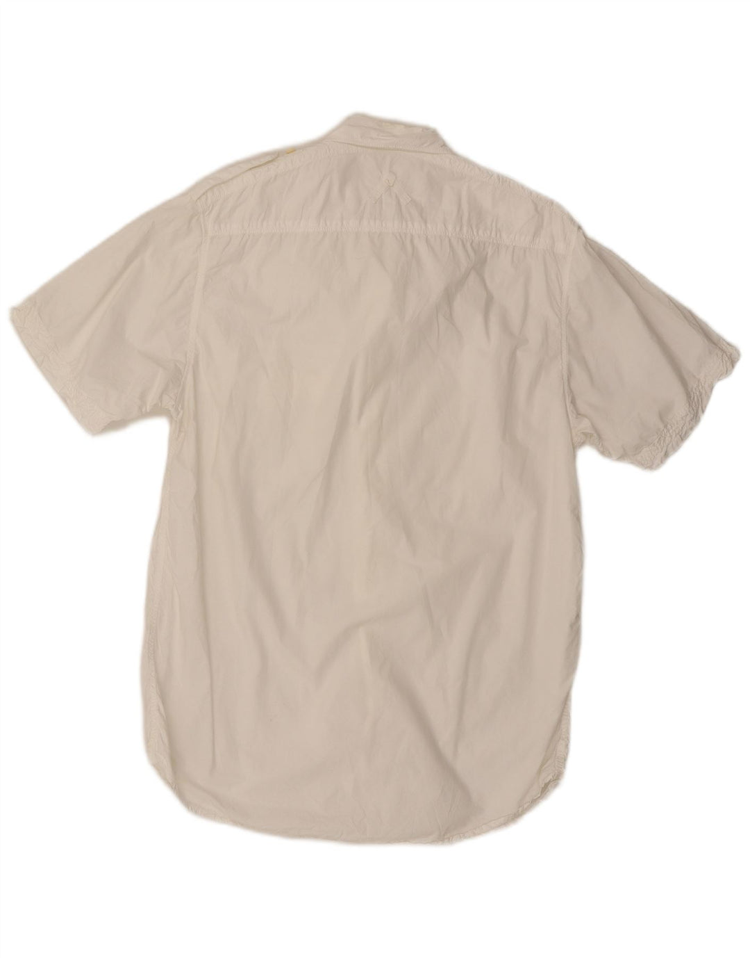 Murphy & Nye Camisa militar de manga corta para hombre grande de algodón blanco
