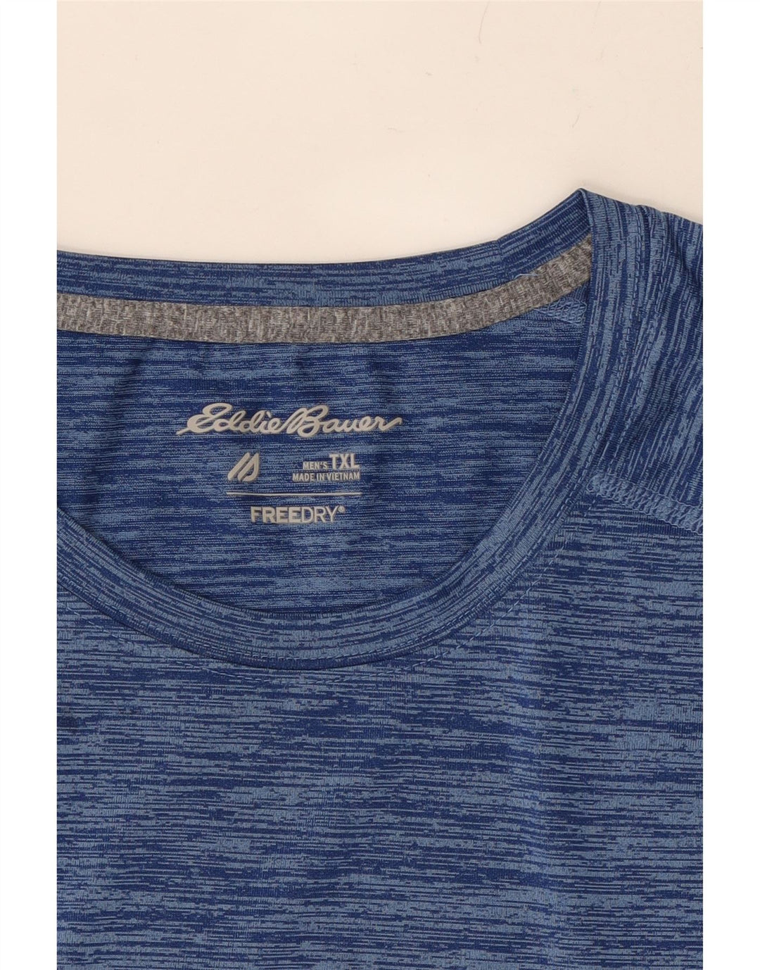 EDDIE BAUER Mens Tall T-Shirt Top XL Blue Flecked Vintage Eddie Bauer and Second-Hand Eddie Bauer from Messina Hembry 