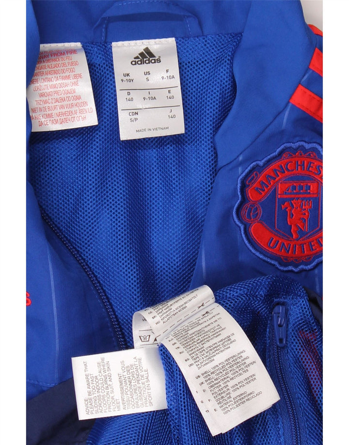 ADIDAS Boys Manchester United Chándal Top Chaqueta 9-10 Años Azul
