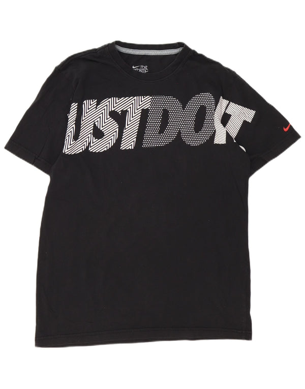 Nike Camiseta gráfica de ajuste estándar para hombre UK 38/40 Mediano Negro Algodón