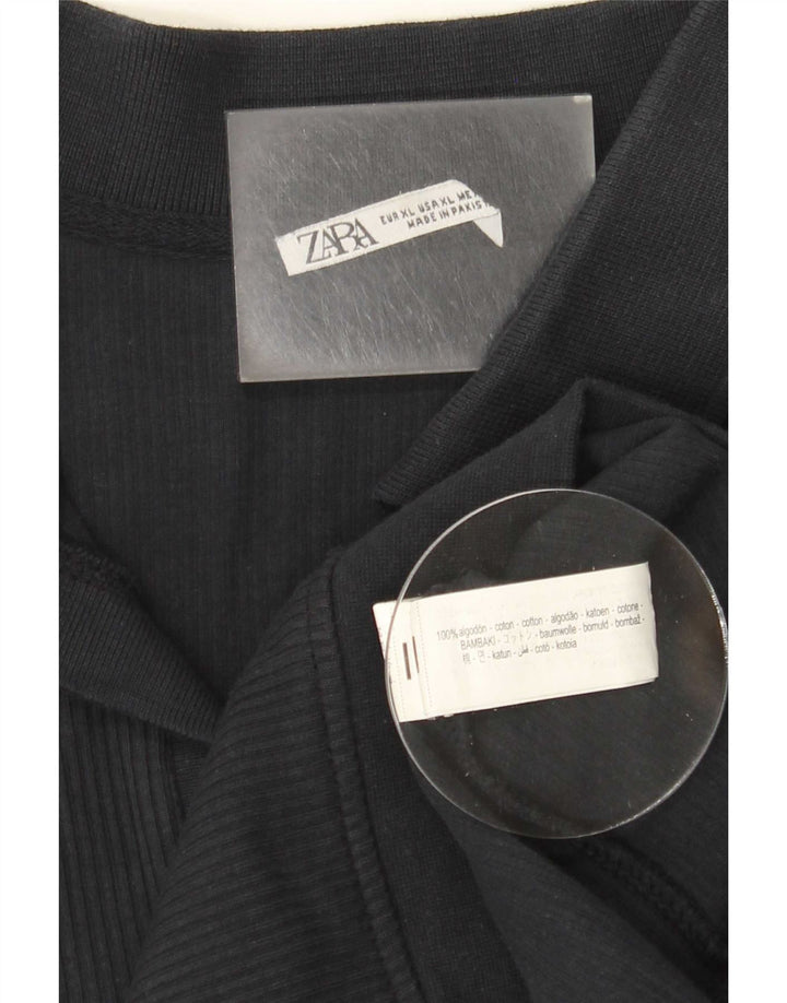 Zara Hombre Polo XL Negro Algodón